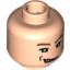 Набор LEGO Minifig Head Male Brown Eyebrows, White Pupils, Open Mouth Smirk, Right Dimple Print [Blocked Open Stud], Light Flesh