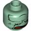 Набор LEGO Minifig Head Alien with HP Mandrake Plant Face, Red Mouth Print [Blocked Open Stud], Sand Green