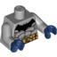 Набор LEGO Torso Batman Logo with Muscles and Yellow Belt with Snaps Print / Light Bluish Gray Arms / Dark Blue Hands, Светлый сине-серый