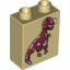 Деталь LEGO BRICK 1X2X2, DEC. T-REX, Не определен