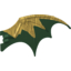 Набор LEGO Dragon Wing 19 x 11, Dark Green Trailing Edge, Золотистый металлик
