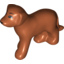 Набор LEGO Dog Standing with Black Brows, Black Eyes on White Background and Black Nose Print, Темно-оранжевый