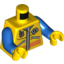 Набор LEGO Torso Coast Guard City Logo, Zippers and Radio Print / Blue Arms / Yellow Hands, Желтый