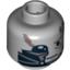 Набор LEGO Minifig Head Male Scars, Damage Print (Darth Vader Battle Damaged) [Blocked Open Stud], Светлый сине-серый