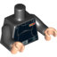 Набор LEGO Torso SW Lt Gray Female Outline, Belt with Silver Buckle Print (Juno) / Black Arms / Light Flesh Hands, Черный