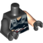 Набор LEGO Torso SW Torn Shirt and Bandaged Midriff Print / Light Flesh Arm Left / Black Arm Right / Black Hands, Черный