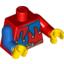 Набор LEGO Torso Castle Fantasy Era Red and Blue Jester's Collar, Crown on Buckle Print / Red Arm Left / Blue Arm Right / Yellow Hands, Красный