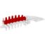 Набор LEGO Bionicle Weapon Spined Long Blade, Marbled Red Pattern (Krika), Молочно-белый
