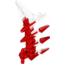 Набор LEGO Bionicle Weapon Small Blade with 4 Spikes, Marbled Red Pattern (Krika), Молочно-белый