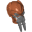 Набор LEGO Minifig Head Modified Kel Dor with Dark Bluish Gray Mask Print (Plo Koon), Темно-оранжевый