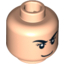 Набор LEGO Minifig Head Male Black Eyebrows, Eyelashes, Smile, White Pupils Print [Blocked Open Stud], Light Flesh
