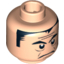 Набор LEGO Minifig Head - Black Eyebrows and Hair, Forehead Lines, Frown Print [Blocked Open Stud], Light Flesh
