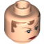 Набор LEGO Minifig Head - Brown Hair, Eyebrows, Red Lips Print [Blocked Open Stud], Light Flesh