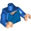 Набор LEGO Torso Speed Racer Pullover Open Collar, Diagonal Wrinkles Print / Blue Arms / Light Flesh Hands, Голубой