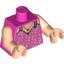 Набор LEGO Torso Speed Racer Spaghetti Strap Top with Silver Flecks and Necklace Print / Light Flesh Arms / Light Flesh Hands, Темно-розовый