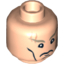 Набор LEGO Minifig Head Male Cheek Wrinkles, Stern Brown Eyebrows, Scars above Right Eye Print [Blocked Open Stud], Light Flesh