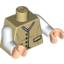 Набор LEGO Torso Indiana Jones 4 Buttons and 2 Pockets Print / White Arms / Light Flesh Hands, Tan