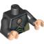 Набор LEGO Torso Speed Racer with Gold 'R' in Circle and Chest Armor Print / Black Arms / Light Flesh Hands, Черный