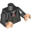 Набор LEGO Torso Speed Racer Tweed Vest with Striped Tie Print / Black Arms / Light Flesh Hands, Черный