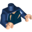 Набор LEGO Torso Speed Racer Cardigan Ripped with White Undershirt Print / Dark Blue Arms / Light Flesh Hands, Темно-синий