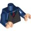 Набор LEGO Torso Speed Racer Dark Bluish Gray Pinstriped Waistcoat and Red Tie Print / Dark Blue Arms / Light Flesh Hands, Темно-синий
