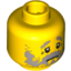 Набор LEGO Minifig Head - Scruffy Lightt Bluish Gray Beard, Downturned Mouth and Eyebrows, Crow's Feet and Wrinkles Print [Blocked Open Stud], Желтый
