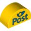 Набор LEGO Curve 2 x 4 x 2 with Post Print, Желтый