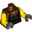 Набор LEGO Torso Castle Fantasy Era Blacksmith Apron and Front Lace Up Shirt Print / Yellow Arms / Black Hands, Красно-коричневый