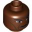 Набор LEGO Minifig Head Male Forehead and Cheek Lines, Furrowed Brow Print (SW Clone Wars Mace) [Blocked Open Stud], Красно-коричневый