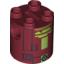 Набор LEGO Brick Round 2 x 2 x 2 Robot Body with Black Rectangle Outlines and Lime Droid Print [R7-A7], Темно-красный