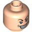 Набор LEGO Minifig Head Male Arched Eyebrows, White Pupils, Wide Grin with Dimples Print [Blocked Open Stud], Light Flesh