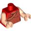 Набор LEGO Torso Indiana Jones Dress Gold Sequins and Open Back Print / Light Flesh Arms / Light Flesh Hands, Красный