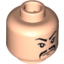 Набор LEGO Minifig Head Moustache Fu Manchu, White Pupils and Scowl Print [Blocked Open Stud], Light Flesh