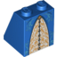 Набор LEGO Slope 65 2 x 2 x 2 with Bottom Tube with Gold and Medium Blue Trimmed Skirt Print, Голубой