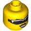 Набор LEGO Minifig Head Female with Black Lips, Black Sunglasses Print [Blocked Open Stud], Желтый