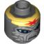 Набор LEGO Minifig Head Alien with SW Turk Falso Print [Blocked Open Stud], Темный сине-серый