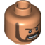 Набор LEGO Minifig Head Beard Gray with White Pupils and Grin with Teeth Print [Blocked Open Stud], Flesh