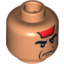 Набор LEGO Minifig Head Male Angry Black Eyebrows, Red Paint on Forehead, Jowl Lines Print [Blocked Open Stud], Flesh