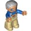 Деталь LEGO FIG. NO.1 WITH WIG GRANDDAD V2, Не определен