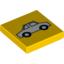 Набор LEGO Tile 2 x 2 with White Car Print, Желтый