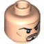 Набор LEGO Minifig Head Black Goatee, Arched Eyebrows, White Pupils [Blocked Open Stud], Light Flesh
