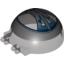 Набор LEGO Windscreen 6 x 6 x 3 Canopy Half Sphere with Dual 2 Fingers and Droid Tri-Fighter Dark Blue Triangles Print [8086], Прозрачный черный