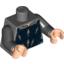 Набор LEGO Torso Armor Vest with Silver and Dark Blue Print / Black Arms / Light Flesh Hands, Темный сине-серый
