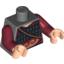 Набор LEGO Torso Silver Scale Mail, Sash with Swirly Print, Strap Over Shoulder / Dark Red Arms / Light Flesh Hands, Темный сине-серый