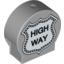Деталь LEGO DUPLO SIGN, ROUND "HIGH WAY", Не определен