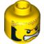 Набор LEGO Minifig Head Dual Sided Male with Connected Brow, Sideburns, Bared Teeth / Balaclava Print [Blocked Open Stud], Желтый