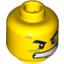 Набор LEGO Minifig Head Dual Sided Male with Red Scars, Scowl / Determined Print [Blocked Open Stud], Желтый