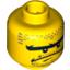 Набор LEGO Minifig Head Dual Sided Stubble and Connected Brow, Determined / Scared Print [Blocked Open Stud], Желтый
