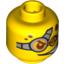 Набор LEGO Minifig Head Dual Sided with Red Spots and Glasses, Determined / Evil Smile Print [Blocked Open Stud], Желтый