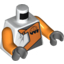 Набор LEGO Torso World Racers - WR Logo on Orange Inset Front and Back Print / Orange Arms / Dark Bluish Gray Hands, Белый